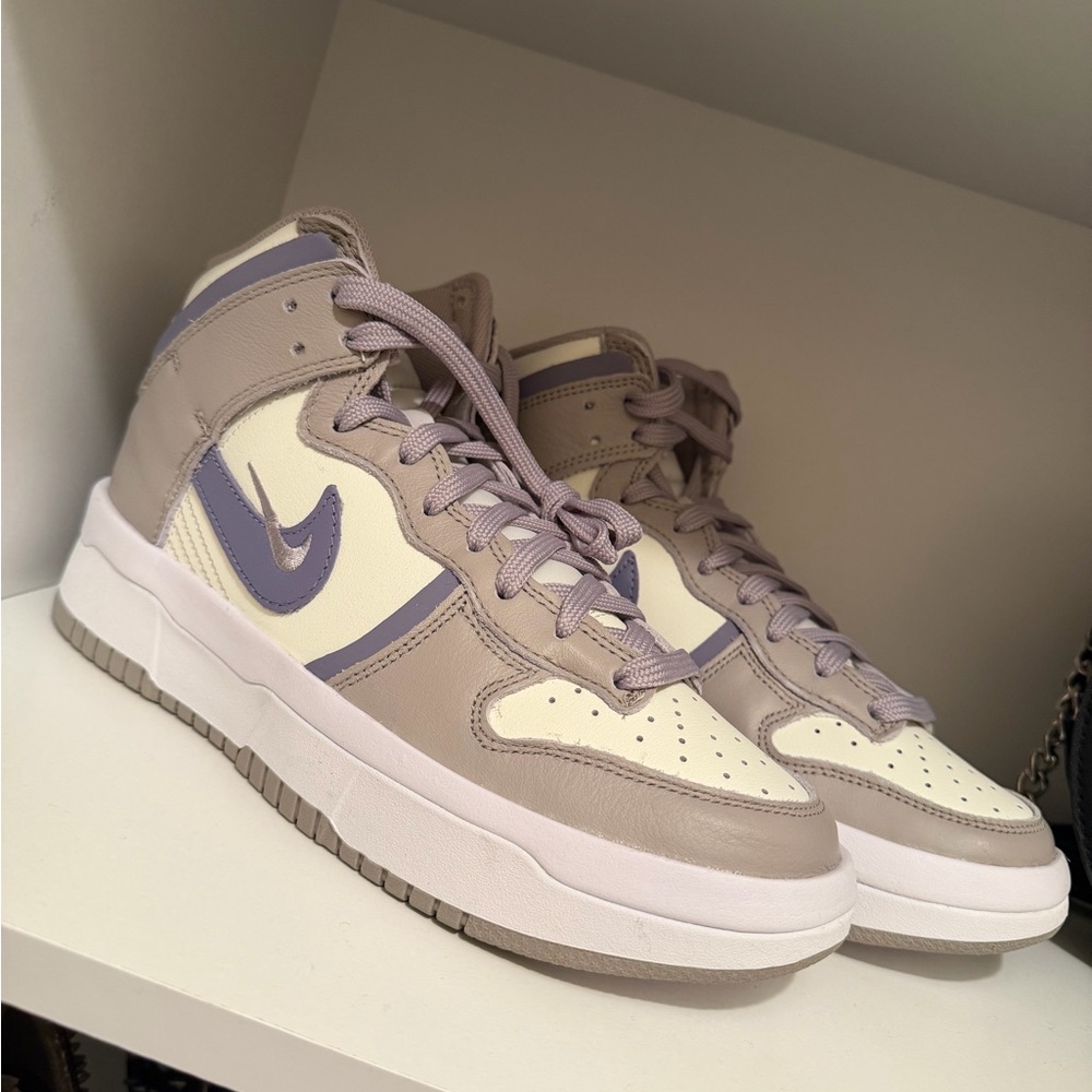 Nike Women's High-Top Sneakers in Gray, White & Purple - Picture 7 of 8